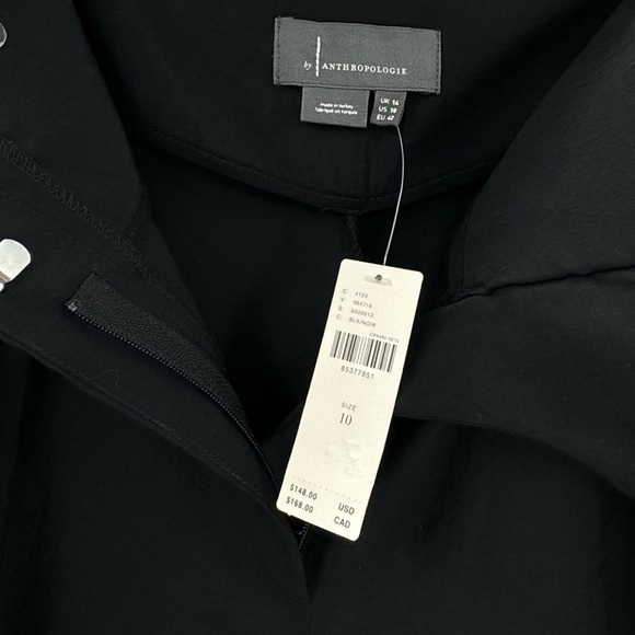 NEW! Anthropologie High-Rise Pleated Wide-Leg Trousers High Waisted Black | 10 - Picture 4 of 14